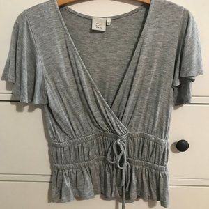 Good Luck Gem Heather Gray Tie Top